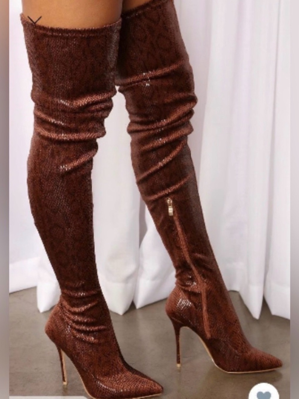 Fashion Nova Brown Over-the-Knee Pointed Stiletto Boots